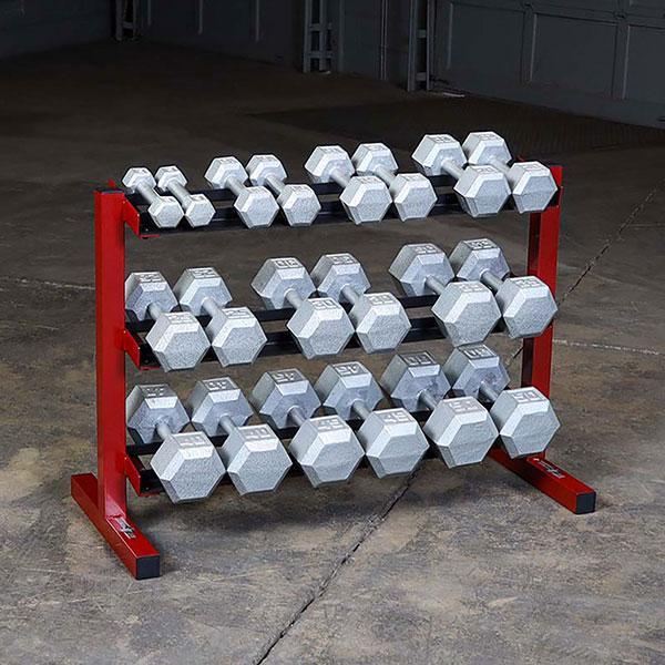 Body-Solid - Dumbell Rack, 3 tier Horizontal – Weight Room Equipment