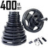 Body Solid 400 lb Rubber Grip Olympic Weight Set with Bar and Collars